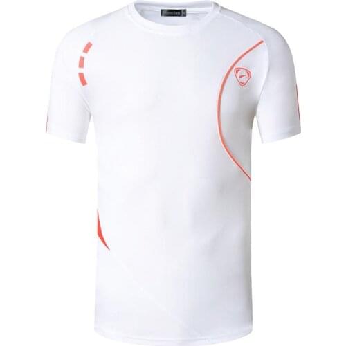 Jeansian Mens Sport Tee Shirt Tshirt T-Shirt Tops Running Gym Fitness Workout Football Short Sleeve Dry Fit LSL1059 White