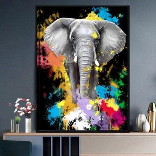 New Arrival Diamond Embroidery Colorful Elephant Full Square Round Diamond Painting Animal Art Handmade Home Decoration Gift