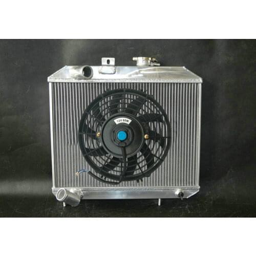 NEW Aluminum Radiator & Fans For 1941-1952 Jeep Willys MB M38 MC 1-Ton Truck 463 473 CJ-2 CJ-3 FJ Jeepster 2.2L 2.4L 2.6L 3.7L