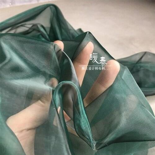 Pearlescent Tulle Fabric Organza Blackish green Smooth DIY Veil Background Decor Fluffy Skirt Wedding Dress Lace Designer Fabric