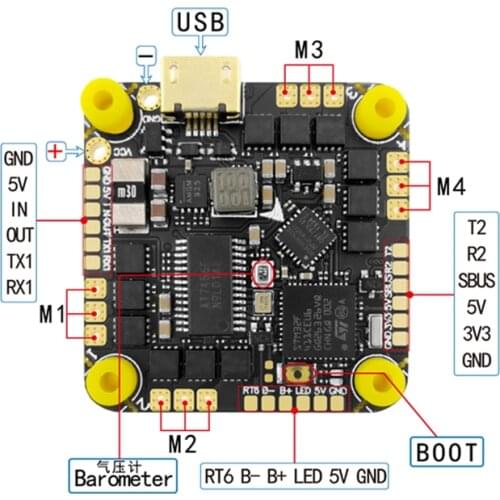 25.5mm HAKRC F4126 MPU6000 F411 Flight Controller BLHELI_ S 20A/35A ESC AIO for RC FPV Freestyle Toothpick Cinewhoop Drones