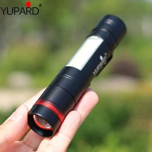 USB Portable Rechargeable Flashlight Q5+COB LED Flashlight Scalable 5 Modes Torch Built-in battery with usb cable camping torch