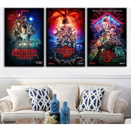 Stranger Things Poster Season 3 Canvas Painting Characters Movie Posters and Prints Wall Art Picture for Kids Room Decor Cuadros