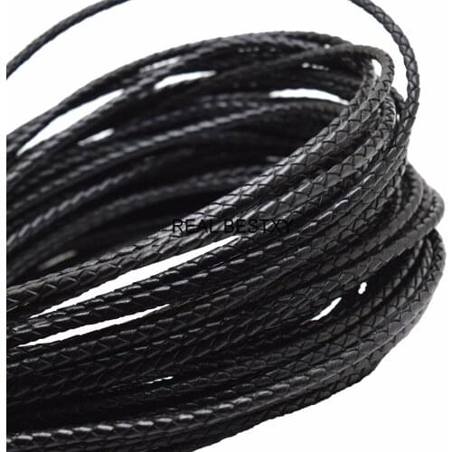 2m/lot Approx:3mm Genuine Leather Cord Round Thong String Thread Rope for DIY Necklace Bracelet DIY Jewelry Making Findings