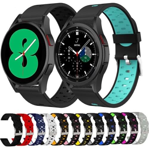 Silicone Watchband for Samsung Galaxy Watch 4 40mm 44mm/Watch 4 Classic 42mm 46mm Strap Smartwatch Bracelet Sport 20mm Wristband