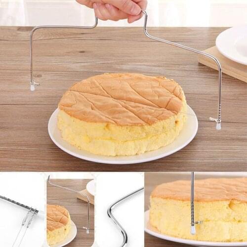 High Quality Stainless Steel Adjustable Double Wire Cake Cutter Slicer Leveler DIY Cake Tools Cutter Strings Kitchen Accessories