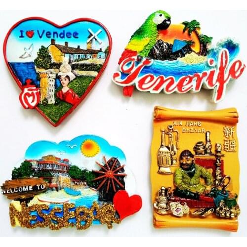 Hand-painted I Love Vendee 3D Fridge Magnet Tourism Souvenirs Refrigerator Magnetic Stickers Home Decoration