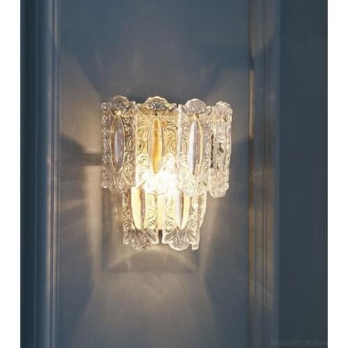 Nordic Golden Glass Wall Lamp Living Room Kitchen Home Decoration Bathroom Corridor Background Wall Light Bedroom Bedside Lamp