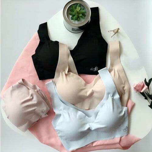SP&CITY Japanese Comfort Ice Silk Thin Bras For Women Sports Wire Free Solid Seamless Bralette Girls Push Up Bra Sexy Underwear