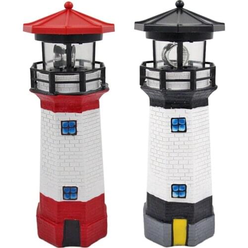 Lighthouse Solar LED Light Garden Fence Outdoor Smart Sensor Rotating Lamp LED Solar light for Garden Yard Decoration Dropship