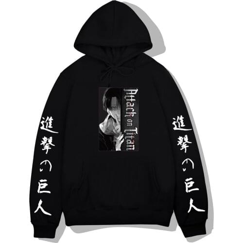Japanese Anime Graphic Men Hoodies Kawaii Attacking Giant Demon Slayer Attack on Titan Harajuku Sweatshirt hoodie Male
