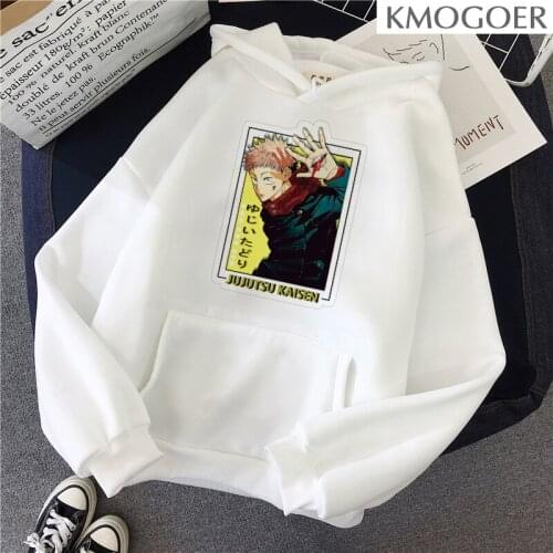 Harajuku Women Mens Hoodies Jujutsu Kaisen Printed Unisex Long Sleeve Sweatshirt Cartoon Anime Casual Pullover Male Streetwear