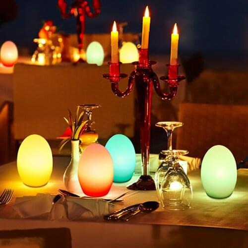 Waterproof CORELESS LED Egg lamp Glowing Remote Control Table Lamp LED Desk Light Wireless 16 COLORS CHANGING Charging