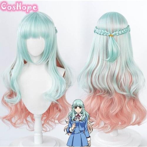 High Rise Invasion Kuon Shinzaki Cosplay Wave Green Pink Wig Cosplay Anime Cosplay Wigs Heat Resistant Synthetic Wigs Halloween
