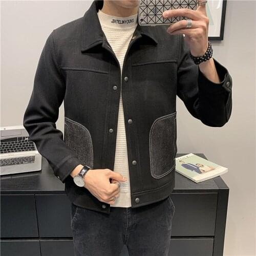 High Quality Fashion Turn Down Collar Winter Jackets Men Clothing 2020 Front Pockets Thick Warm Casual Coats Slim Fit 2Colors