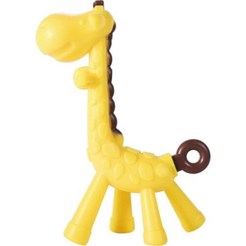 High Quality Baby Silicone Giraffe Teether Safety Silicone Molar Stick Fawn Bite Pain Tool Kids Natural Stop Sucking Thumb Toy