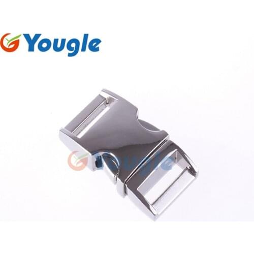 YOUGLE 5 Pcs/Lot Metal Curved Top 5/8" 15mm Wedding Slot Quick Side Release Buckle Buckles Paracord Bracelet Dog Collar Bag