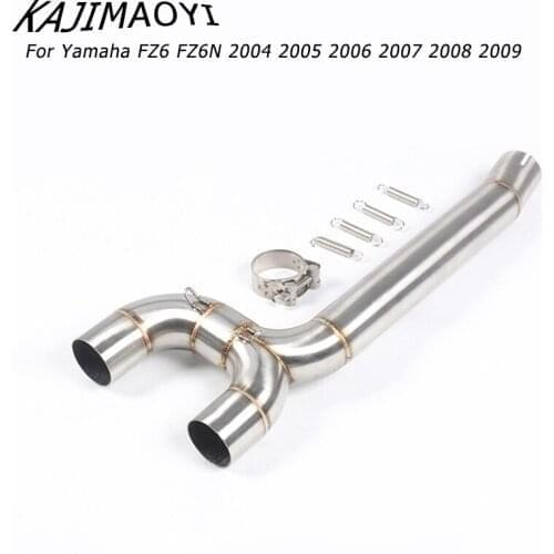 FZ-6N FZ-6S Slip On Connector Link Pipe For Yamaha FZ6N FZ6S FZ6 FZ 6 Motorcycle 51mm Exhaust Muffler Pipe Middle Mid Pipe Tube