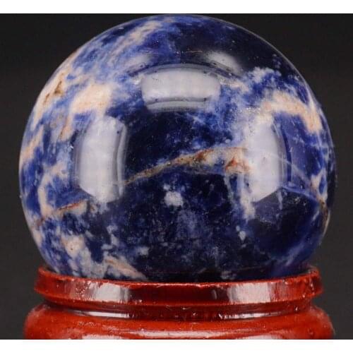 1.2") 30MM Natural Gemstone Blue Sodalite Sphere Crystal Globe Ball Chakra Healing Reiki Stone Crafts,Minerals