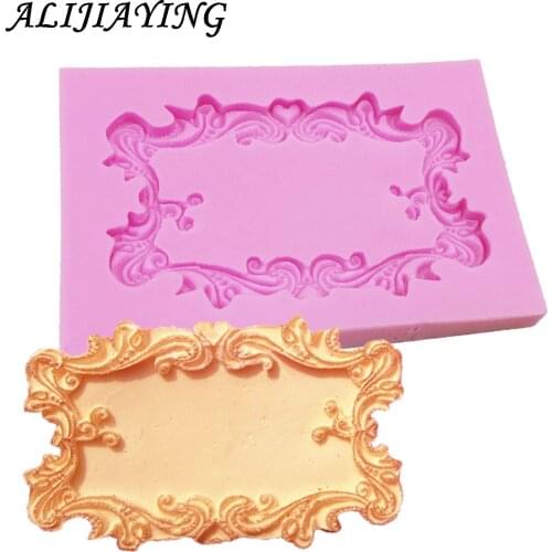 1Pcs Mirror Frame Fondant Cake Mold Silicone Mould Border Embossing Home&Kitchen Pastry Tool decoration cakes D0546
