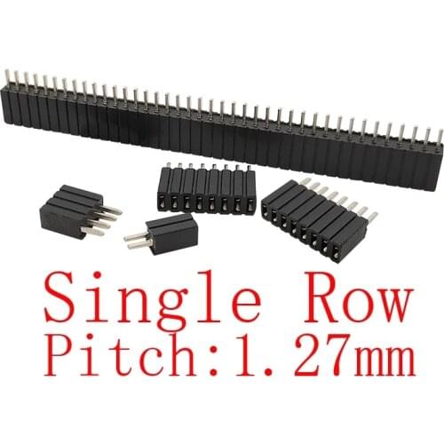 10Pcs/lot Pitch 1.27 mm Single Row Female Socket Straight 1.27mm Pinheader Socket Strip 2P-50Pin Pin Header PCB Board Connector