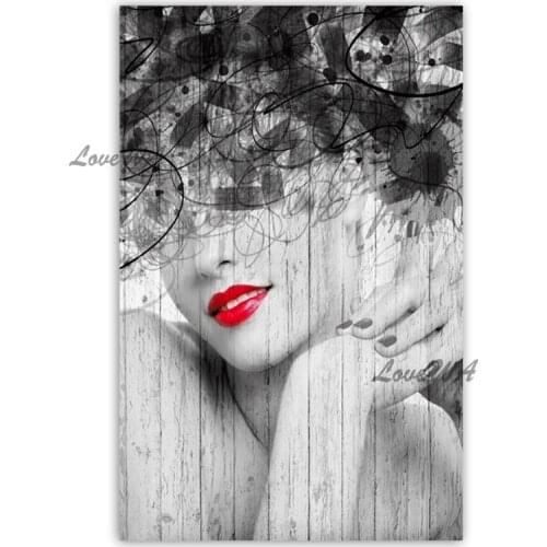 100% Hand Painted Sexy Nude Woman Picture Canvas Girl Oil Painting Black And White Picture Art Bedroom Wall Decoration Artwork