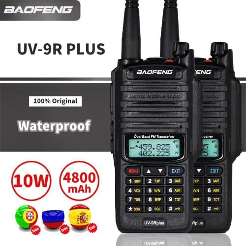 2PCS 10W Baofeng UV-9R Plus Walkie Talkie UV9R Waterproof Portable CB Ham Radio UV 9R plus Dual Band FM Transceiver Transmitter