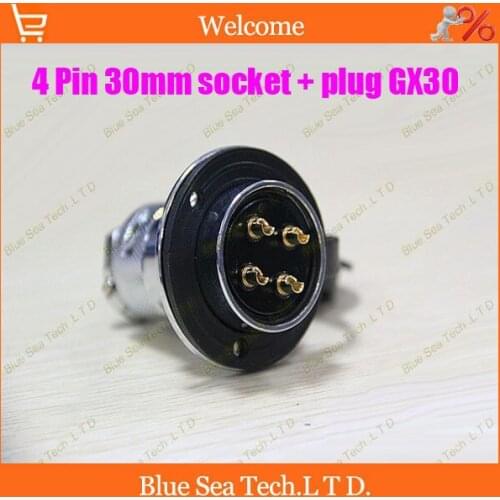 4 Pin 30mm Male&Female Aviation plug Connector kit GX30 Socket+Plug+WaterProof Cap,Aviation plug interface ,circular connector