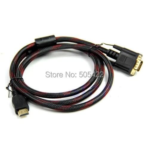 50pcs/lot HD 1080P HDMI Male to 15 Pin VGA Connector Adapter Converter Cable for HDTV