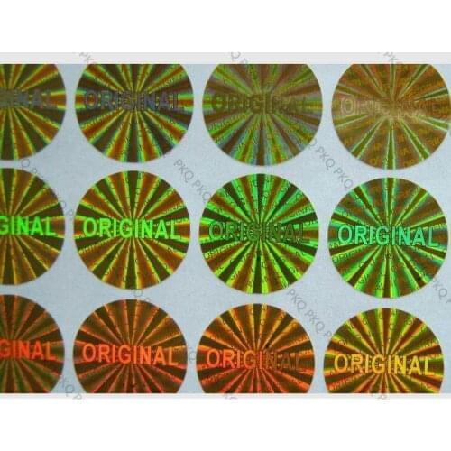 5000pcs Gold/Silver Laser Hologram Sticker 1.5CM Round "Original "One-time Holographic Laser Sticker Warranty Seal Sticker