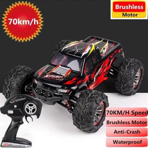 High Speed 70KM/H 2.4G 1/10 4WD Brushless Motor Bigfoot RC Car Vehicle Models Truck Off-Road Buggy Climbing RC Car Toy RTR