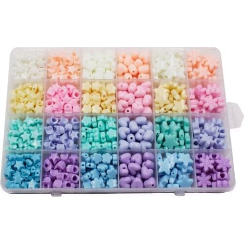 Mixed Color Acrylic Beads Heart Star Loose Spacer Beads For Jewelry Making Handmade Diy Bracelet Necklace Supplies Accessories