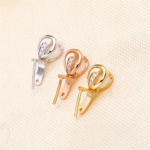 Solid 18K gold diamond inlaid jade pendant clasp necklace pendant fastener jade clasp diy melon seed jade clasp