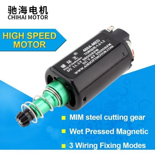 Chihai Motor Water Gel Beads Parts Long-axis CHF-480SA-MED DC 11.1V 38000RPM High Speed DC Motor for jinming M4A1 2 Gearbox AEG