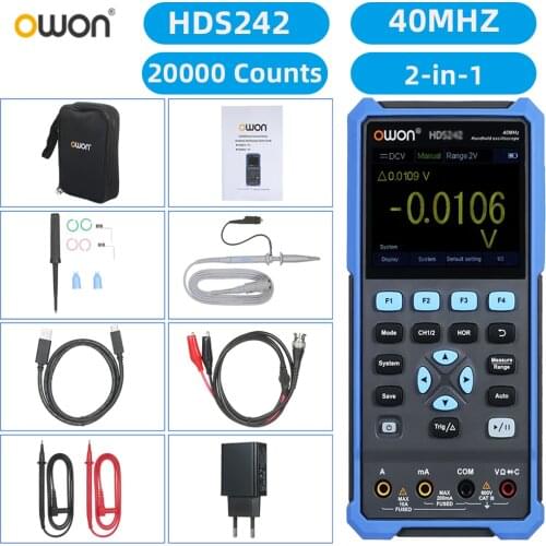 Handheld Oscilloscope Multimeter 2CH 40MHz Bandwidth 20000 Counts 2-in-1 Digital Scope Meter for Automobile Maintenance