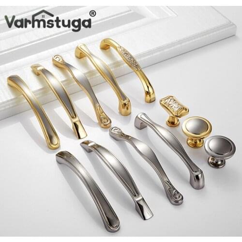 Zinc Alloy Gold Cabinet Handles for Furniture Drawer Knobs Cabinet Pulls Decorative Home Furniture Knobs Hardware