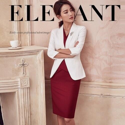 OL Business Suits, Womens Formal Dress Set,Classical New Styles,White-Collar Beautician Dress,Elegant Work Uniforms,F1