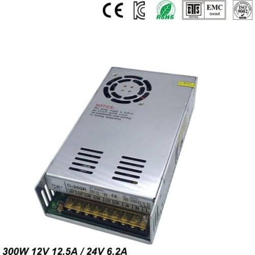 Best quality double sortie 12V 24V 300W Switching Power Supply Driver for LED Strip AC100-240V Input to DC 12V 24V free shipping