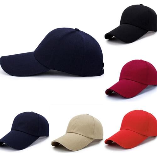 Fashion Baseball Cap Outdoor Long Visor Brim Sports Cap Men Hat Shade Snapback Sun Hat Bone Gorras Adjustable Solid Color Sunhat