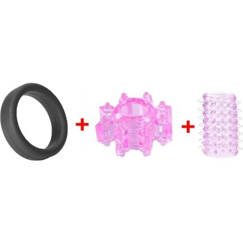 3PCS/Lot Penis Rings Silicone Delayed Ejaculation Lock Cock Rings Sex Cock Ring Adult Sex Toys For Men Sleeve Erotic Products
