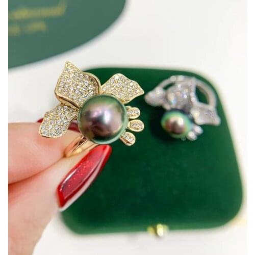 New Arrival 925 Sterling Silver Adjustable Free Size Ring Settings Findings Mountings Parts for Pearl Corals Jade Crystal Agate