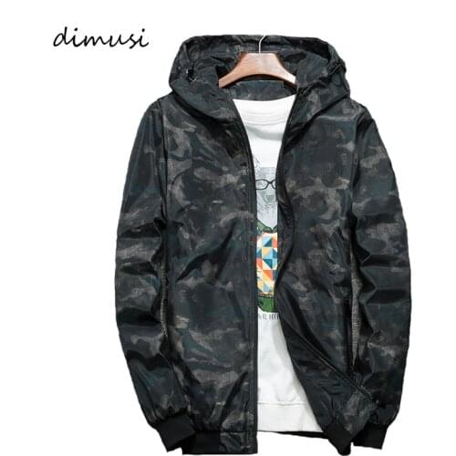 DIMUSI Mens Anorak Jackets Fashion Mens Harajuku Hip Hop Streetwear Jackets Man Camouflage Pullover Hooded Tracksuit Coats 4XL