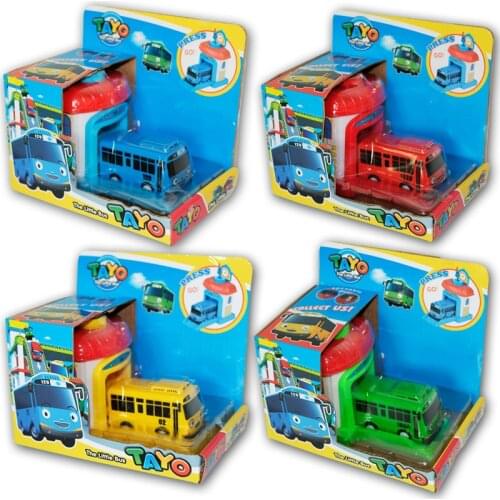 Mini Plastic Tayo Bus Korean Cartoon Tayo the Little Bus Araba Oyuncak Garage Baby Car Toys Model for Kids Brinquedo