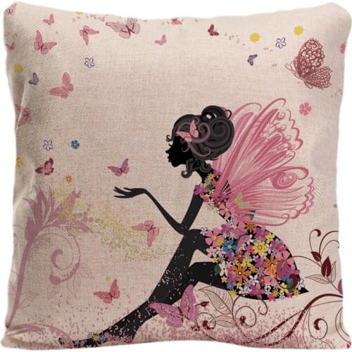 Butterfly Girl And Flowers Printed Throw Pillow Case Decorative Cushion Cover Pillowcase Great Gift By Lvsure For Car Sofa Seat