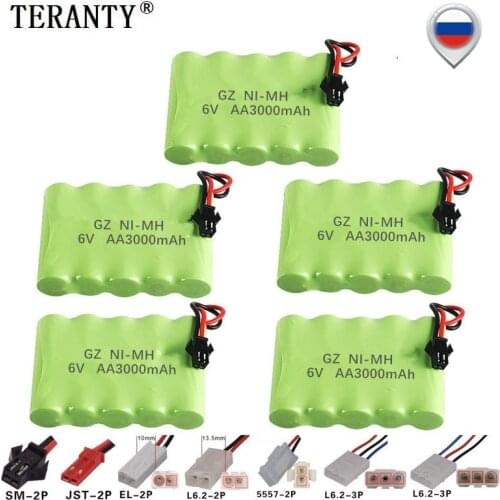 Upgrade 6v 3000mah NiMH Battery For Rc Toys Cars Tank Truck Robots Gun Boats AA Ni-MH 6v Rechargeable Battery Pack 1Pcs to 10PCS