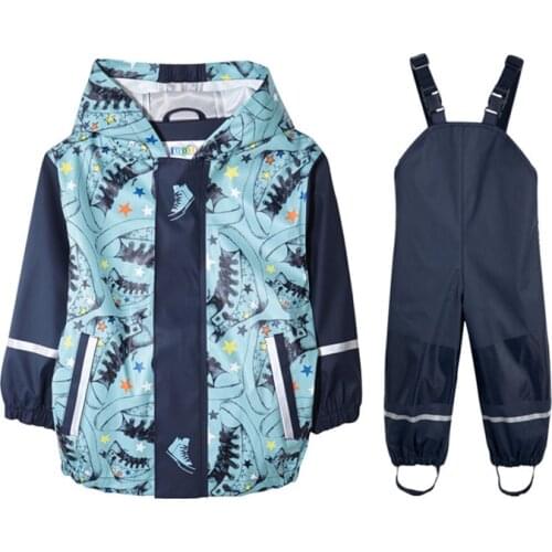 Spring new childrens waterproof windbreaker outdoor suit