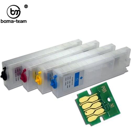 1set Refillable Ink Cartridge no chip and 1pc maintenace chip compatible For Epson WF-C5290 WF-C5790 WF-C5210 WF-C5710 Printer