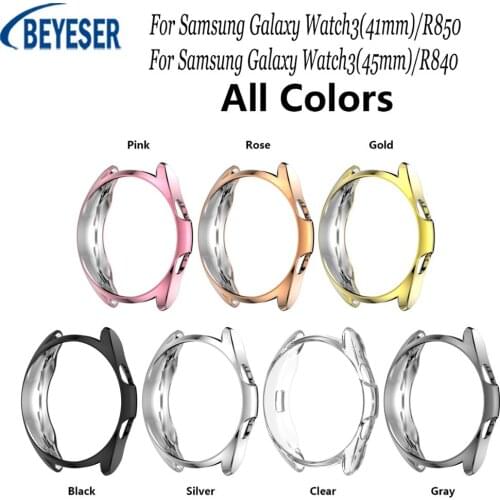 Plating Protective Shell TPU Screen Cover For Samsung Galaxy Watch 3 45mm SM-R840 Cases For Samsung Galaxy Watch 3 41mm SM-R850