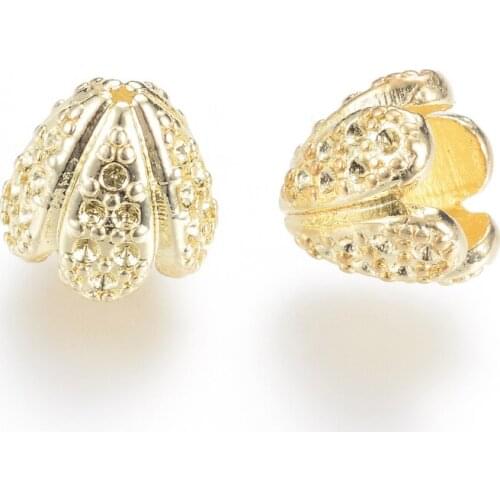 100pcs Rack Plating Alloy Bead Cap Rhinestone Settings Half Round/Dome For DIY Jewelry Accessories Making Handicrafts Supplies