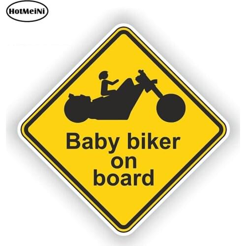 HotMeiNi 13cm x 13cm Warning Sticker BABY BIKER ON BOARD Custom Chopper New Personality Car Stickers Waterproof Accessories